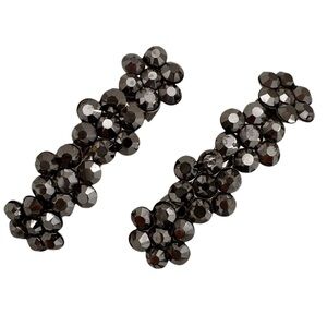2 Rhinestone Floret Barrettes Hair Jewelry